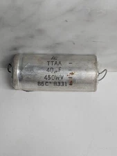Vintage Illinois Capacitor TTAA 8331 axial lead 40 uF MFD 450 VDC WV IC