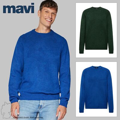 MAVI Herren Strickpullover Rundhals Weich Grobstrick Sweater Freizeit Longsleeve