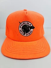 Vintage USA MADE Purina Hi Pro Dog Food Hunting Trucker Hat Snapback Dad Cap