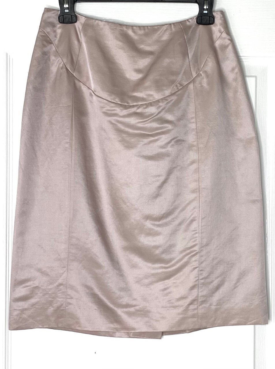 Gonna a matita Yves Saint Laurent YSL Poudre rosa blush cotone seta raso 40F 8US