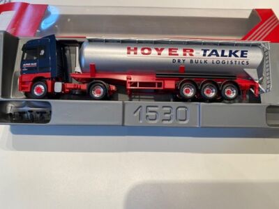 Herpa Mercedes Benz Actros 1857 Silo-Tankzug '' Hoyer-Talke Blau-Silber m. OVP HO