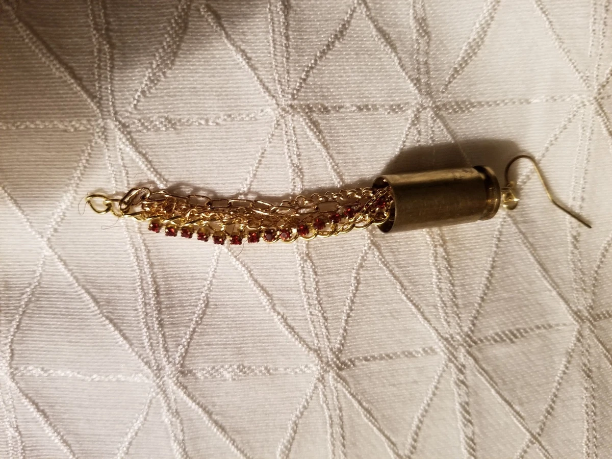 Gun Shell casing Earrings . Brass gun shell casing earrings. Hand