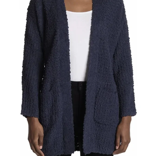 Front Popcorn Cardigan Sweater Navy 
