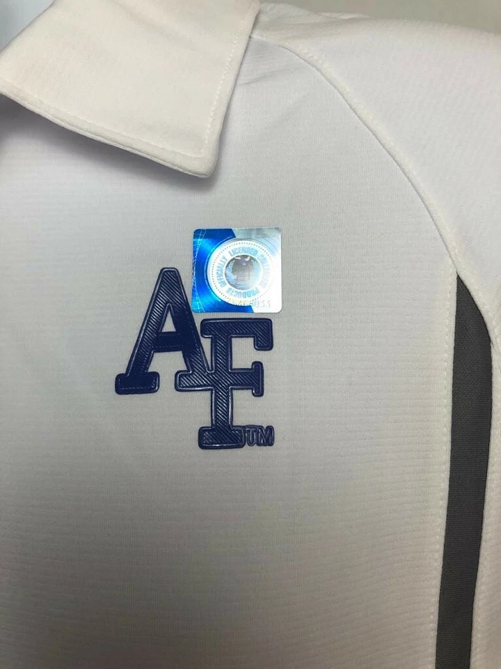 Polo de carga Ouray Sportswear NCAA Air Force Falcons para hombre talla pequeña blanco Foto 2 de 4