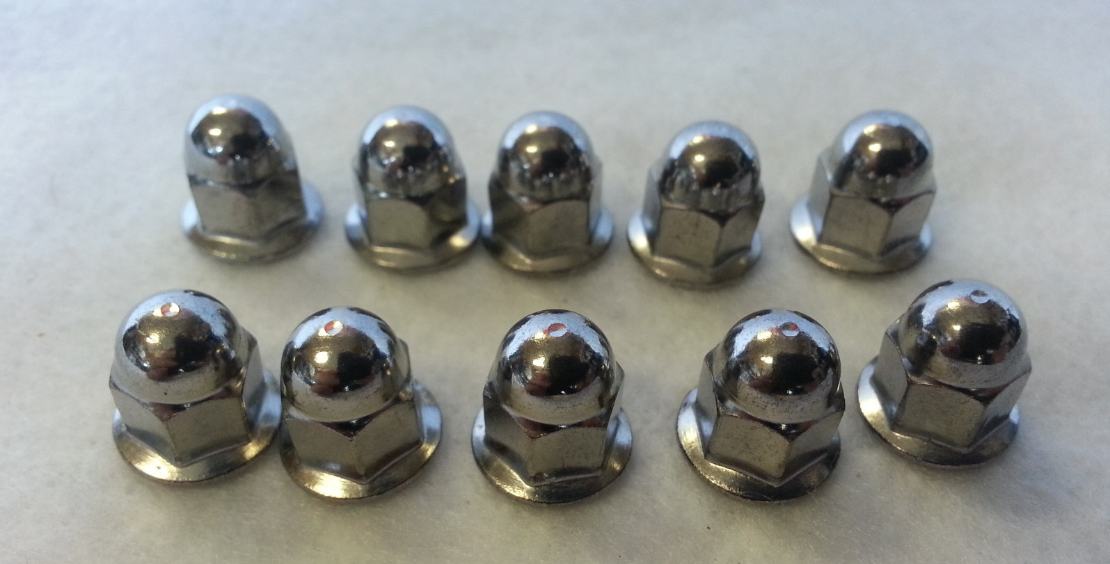 Volvo License Plate Mounting Nut Chrome Acorn Metric 6MM 10 pack
