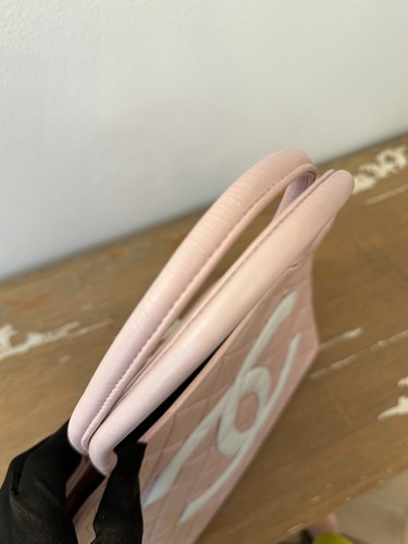 Borsa CHANEL classica trapuntata pelle di agnello medaglione oro ciondolo rosa/bianco *Barbie - Foto 8 di 23