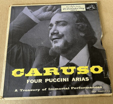 CARUSO FOUR PUCCINI ARIAS A TREASURY OF IMMORTAL PERFORMANCES 45 RPM. RECORD
