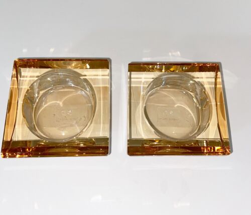 Simon Designs Iridescent Yellow Crystal Candle Votives Set Of 2 - Picture 1 of 7