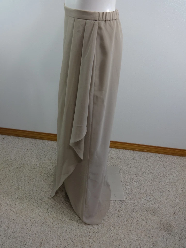 NUEVO CON ETIQUETAS MAXI FALDA FORMAL DE GASA COLOR CAFÉ ALFRED ANGELO PARA MUJER TALLA 10 Foto 2 de 4