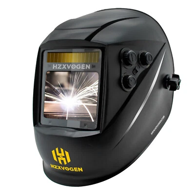 HZXVOGEN UK True Color Large View Welding Helmet Auto Darkening Welder Mask Solar Battery