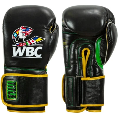 Title Boxing WBC Hook and Loop Bag Gloves - Black/Green
