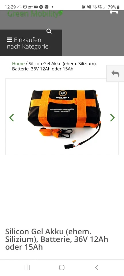 Silicon Gel Akku für e-roller 36V15Ah, Neu, € 250,-