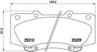 P 83 140 Brembo BremsbeläGe Kit, Scheibenbremse FüR Toyota
