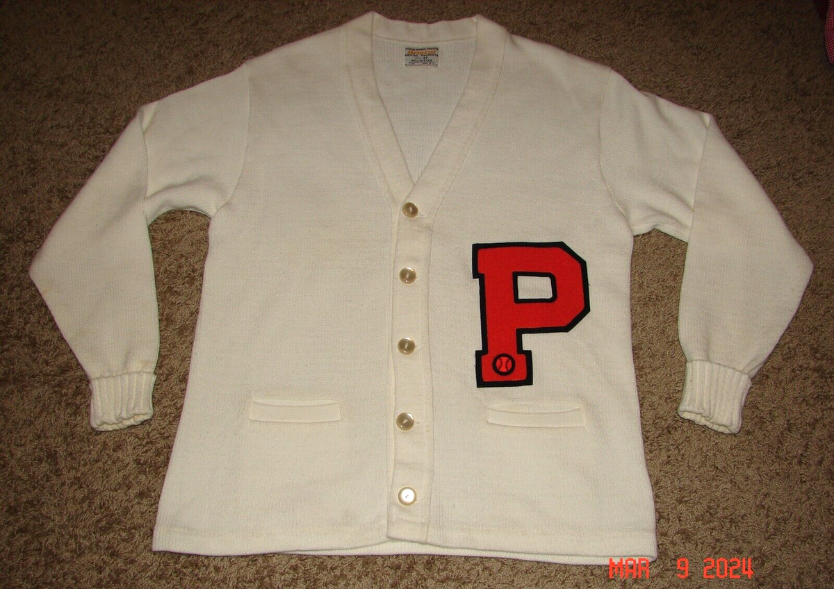 Vintage BRISTOL PRODUCTS Official Award SWEATER White Letterman 