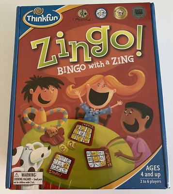 ThinkFun ZINGO! Bingo With A Zing Matching Game Ages 4+ NEW Family Play Fun
