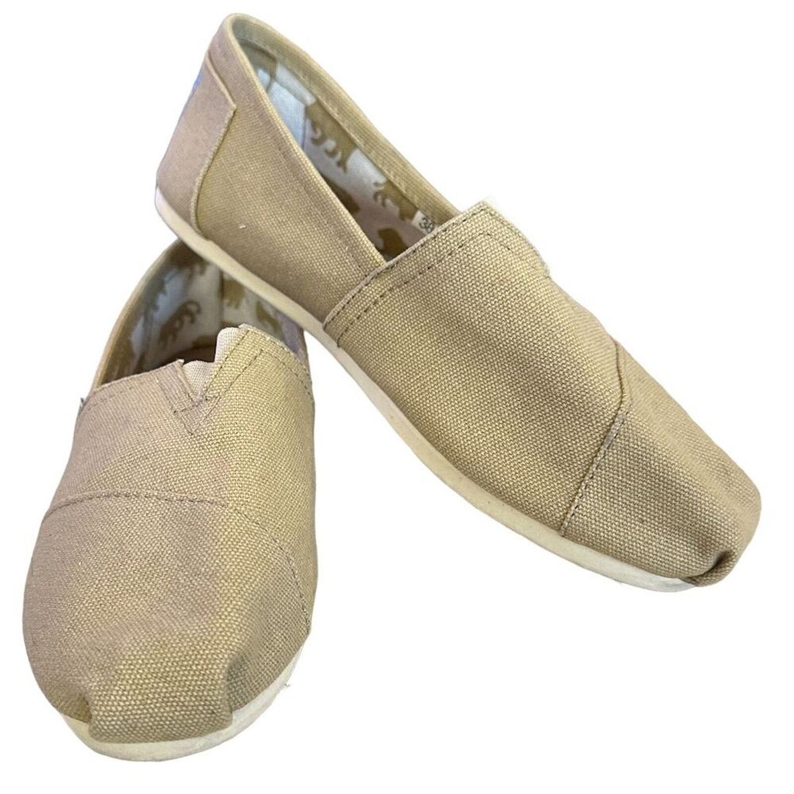 TOMS Women's Alpargata Slip-On Shoes Beige Size Casual Flats