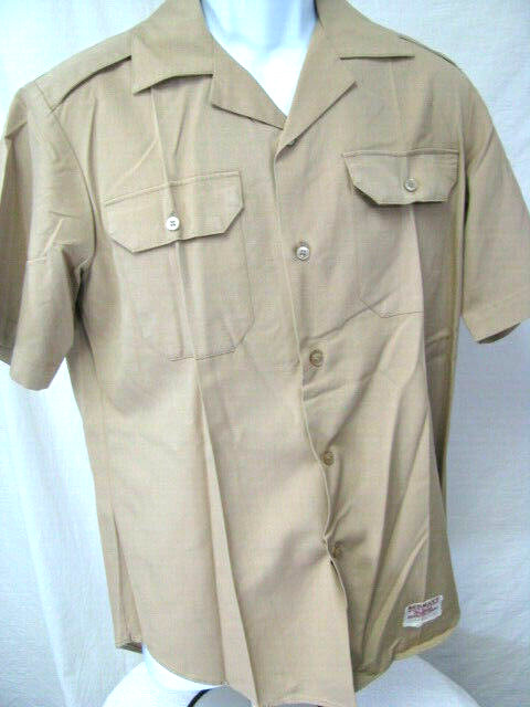 Vintage Military US Army Original Vietnam khaki utility uniform shirt S-M