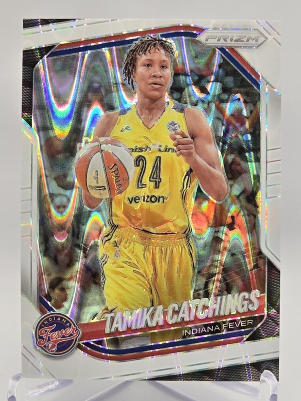 Panini Prizm WNBA 2025 Tamika Catchings Indiana Fever #60 White Seismic Parallel
