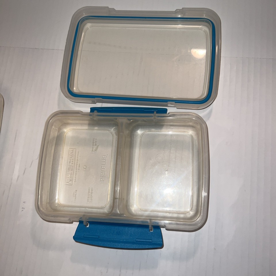 Sistema 11.8 Ounce Small Split Storage Container Set Blue Of 2 Lunch ...
