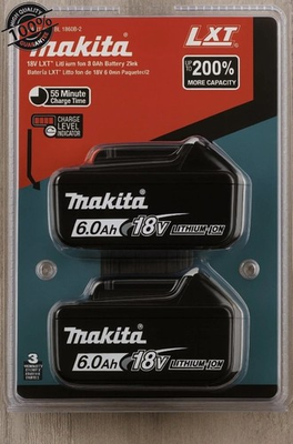 #ad 2PCS NEW Makita BL1860B 2 18V LXT Lithium Ion 6.0 Ah Battery $89.95