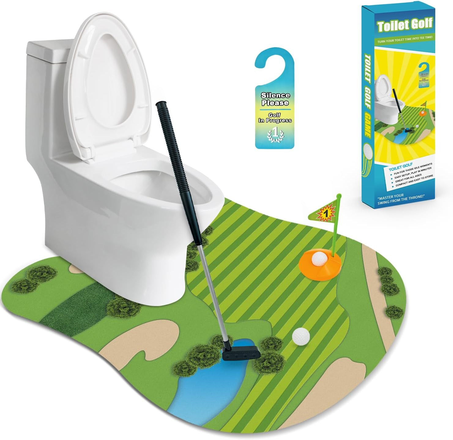 Gag Gifts For Men Golfer, Toilet Golf Bathroom Game For Adul