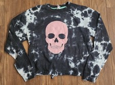 No Boundaries Sweatshirt Girls Sz Large 11-13 Melting Skull Tie-Dye Pullover
