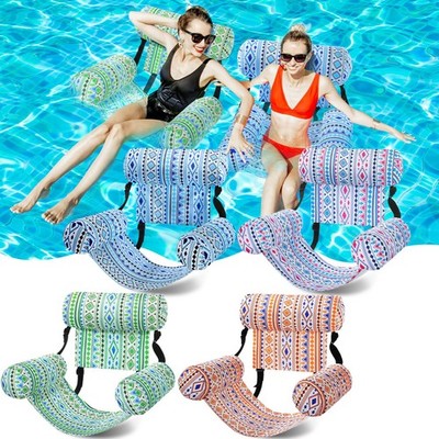 Blueweenly 4 Pack Pool Floats Chairs Adult Inflatable Fabric Covered Pool