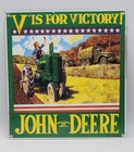 Vintage John Deere V Is For Victory Porcelain Enameled Metal Sign