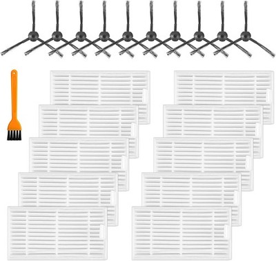 ILIFE V3s/V5 Replacement Filter & Side Brush Kit   10 Filters + 10 Brushes