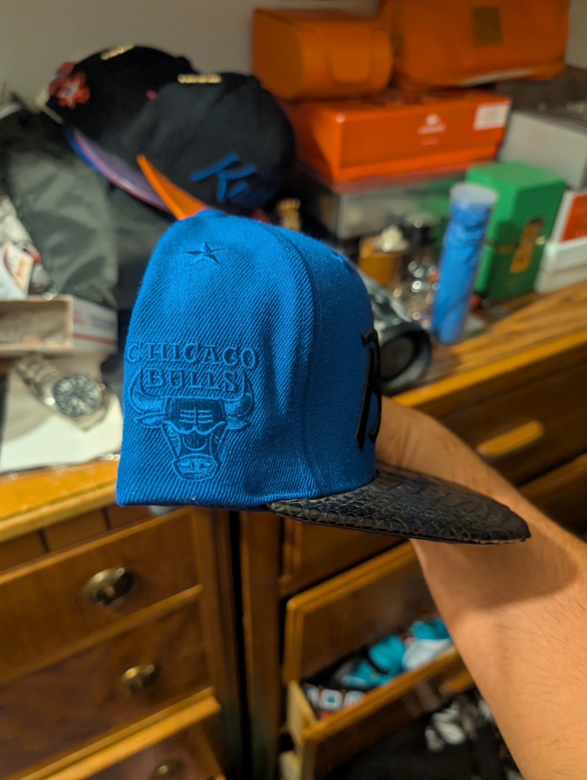 Just Don Snapback Chicago Bulls Hat Blue image 3