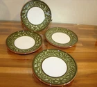 Stangl Plate BLOSSOM RING Bread/Dessert 6" Green Brown MCM 4 Hand Painted Vtg