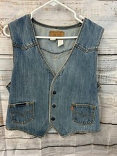 Levi's Denim Vest Men L Blue Vintage Jean Orange Tab Made in USA Western Cowboy