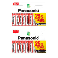20 x AA Genuine PANASONIC Zinc Carbon Batteries - New R6 1.5V Expiry 11/2027 0.32 per battery
