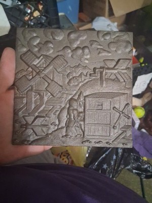 Cast Iron Plaque Germany Eickhoff-Gieberei 1982 Twelve Books Mining Metallurgy 