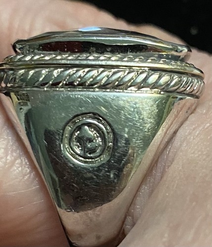 David Yurman Herrenring Kissenschliff Zargenfassung Quarz 15,38 gr Größe 8 - Bild 4 von 4
