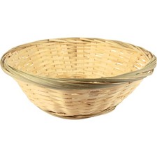 Woven Round Medium Bamboo Gift Wrapping Hamper Basket Home Decor 20cm