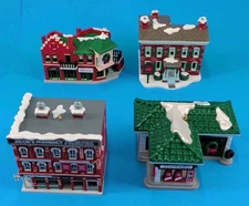 Coca-Cola Trim A Tree Collection Buildings Lot Of 4 Christmas Ornaments 1991