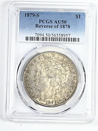 1879-S Reverse 78 Morgan Dollar : PCGS AU50