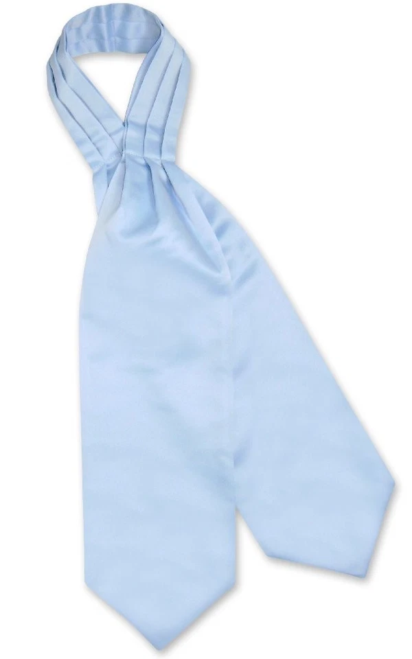 Corbata para el cuello Vesuvio Napoli ASCOT color AZUL BEBÉ liso corbata para hombre Foto 2 de 2