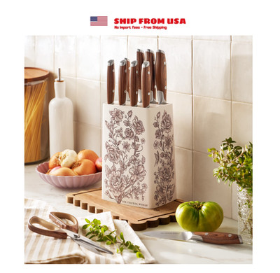 The Pioneer Woman 11 Pieces Knife Set with Decal Block Stainless Steel Knives, F