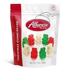 Albanese Christmas Gummi Bears 7 Oz Cherry +Green-Apple +Strawberry-Banana Candy