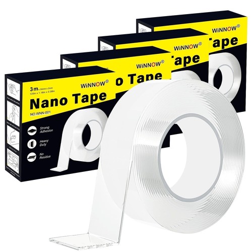 Clear Double-Sided Tape - Reusable, Strong Hold for Walls, Arts & Crafts, 40ft - Picture 3 of 11