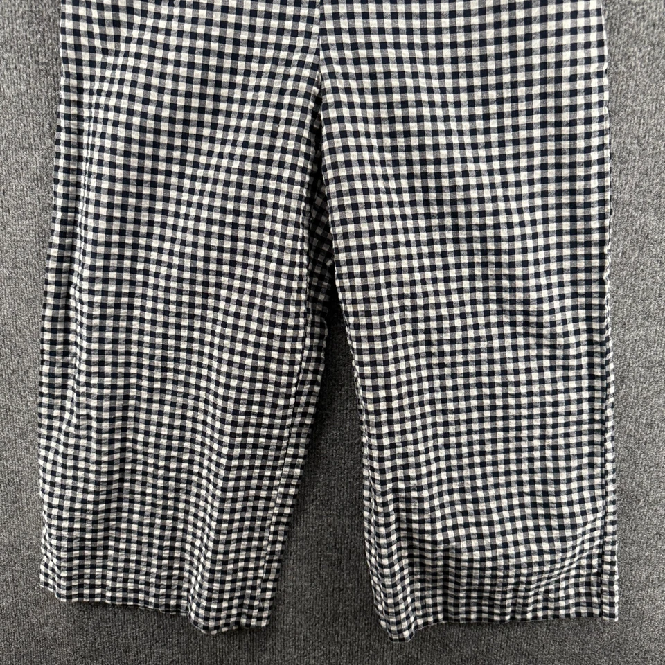 Mono Banana Republic M Azul Cuadros Lino Cuello en V Pierna Ancha Jersey Cottagecore Foto 3 de 4