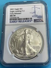 2021 Type 2 AMERICAN SILVER EAGLE NGC MS 70 Early Releases