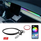 RGB Multicolor Led Light Strip Symphony Car Ambient Light APP For Tesla Model 3