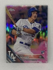 Corey Seager 2016 Topps Chrome Pink Refractor RC Rookie Card Dodgers Rangers