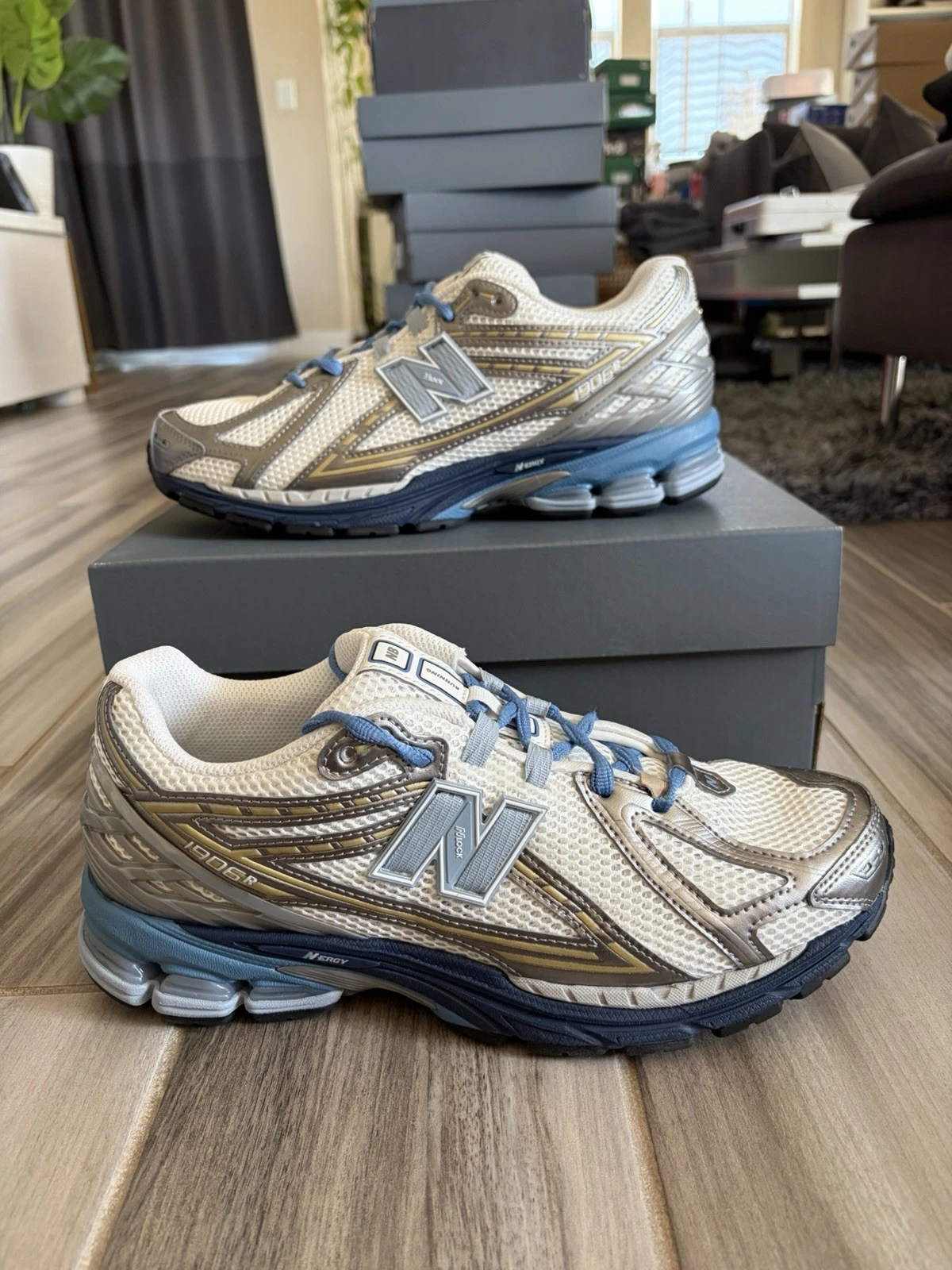 Men's New Balance 1906R Shoes Sneakers - White Silver Blue U1906RNJ
