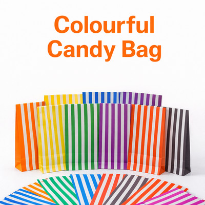 Papiertüten Bonbonstreifen - Gastgeschenk Süßigkeiten Geschenk Shop Party - klein mittel groß