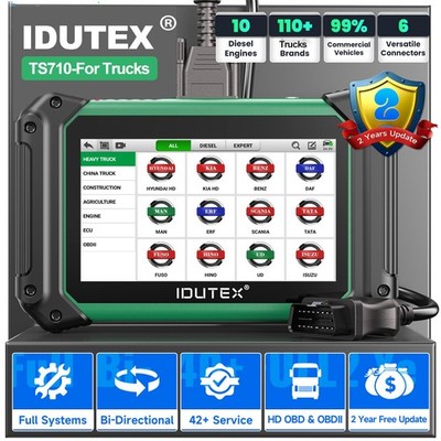 IDUTEX TS710 Heavy Duty Truck OBD2 Scanner Full Systems Truck Diagnostic Tool US
