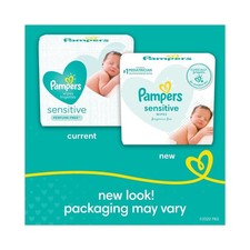 Pampers 87076 1-Ply 6.8" x 7" Unscented Sensitive Baby Wipes - WHT 8/Carton New
